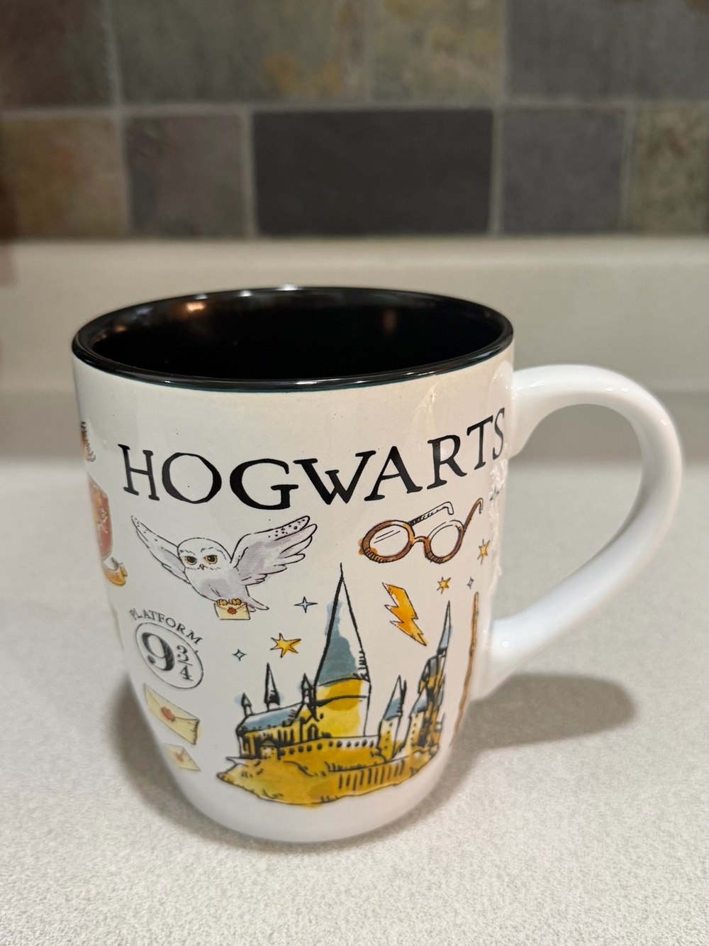 Hogwarts Ceramic Coffee Mug - White with Black Interior NWOT